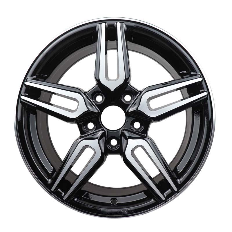 20 inch 5*114.3 black wheels with silver spokes forged wheel