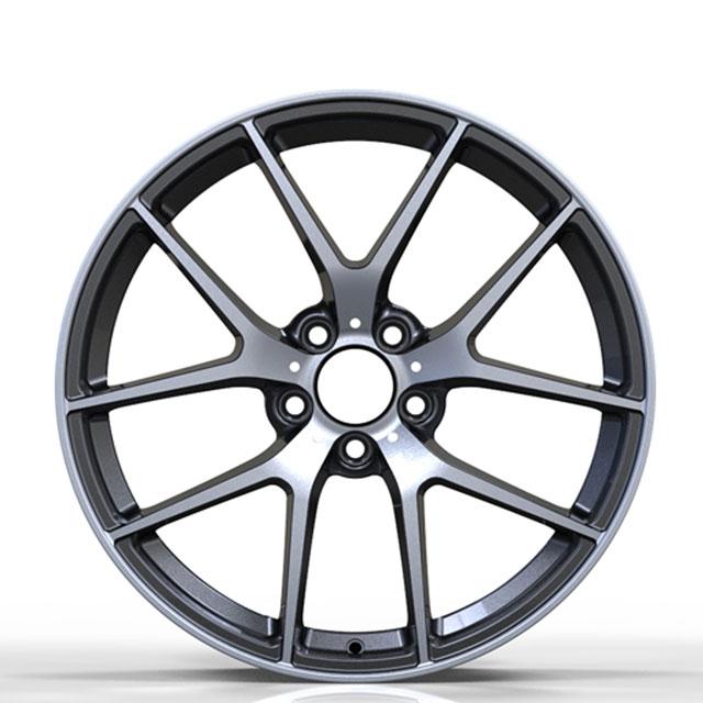 5 spoke Black machined forged wheel