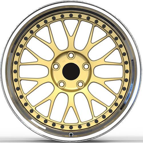 Golden color mesh design forged wheel